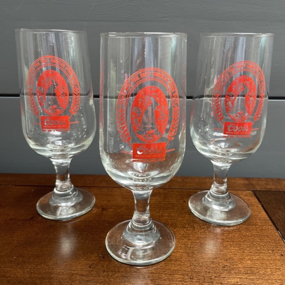 Coors Other - VINTAGE COORS BEER GLASS GOBLET STYLE Set Of 3 Perfect Party Starter! Retro